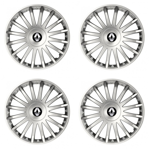 puklice pre  Renault (staršie logo) 16 CRYSTAL silver