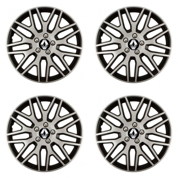 puklice pre  Renault (staršie logo) 14 Dakar NC silver and black