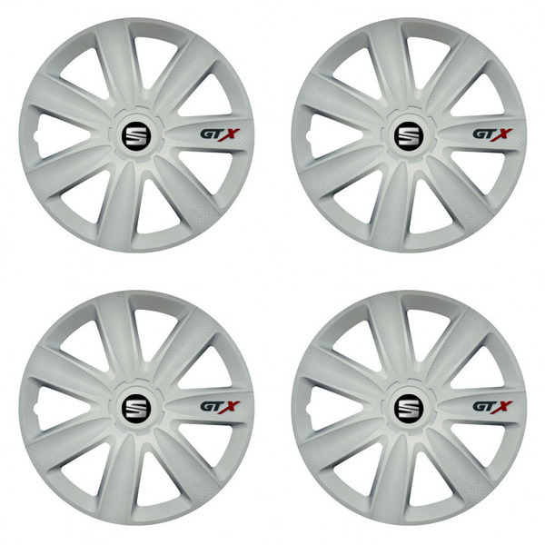 puklice pre  Seat 14 GTX carbon white