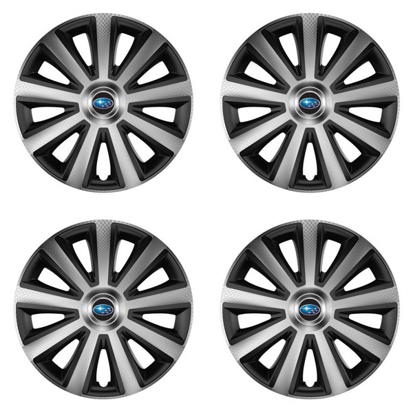 puklice pre  Subaru 15 Aviator carbon silver&black