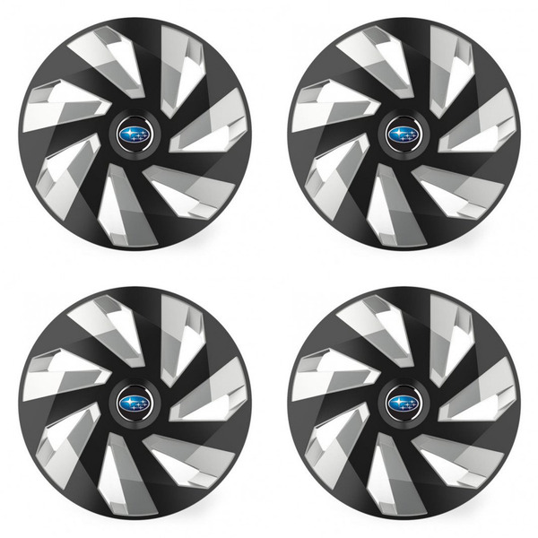 puklice pre  Subaru 16 Vector RC black and silver