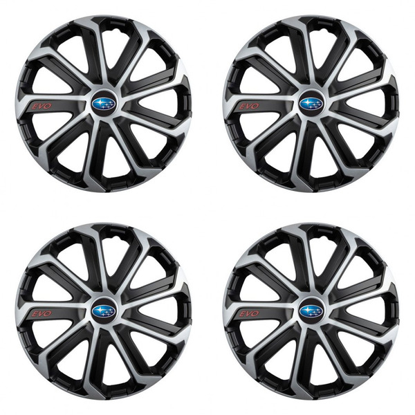 puklice pre  Subaru 15 Evo black&silver