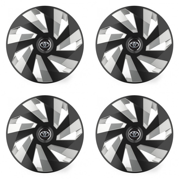 puklice pre  Toyota 16 Vector RC black and silver