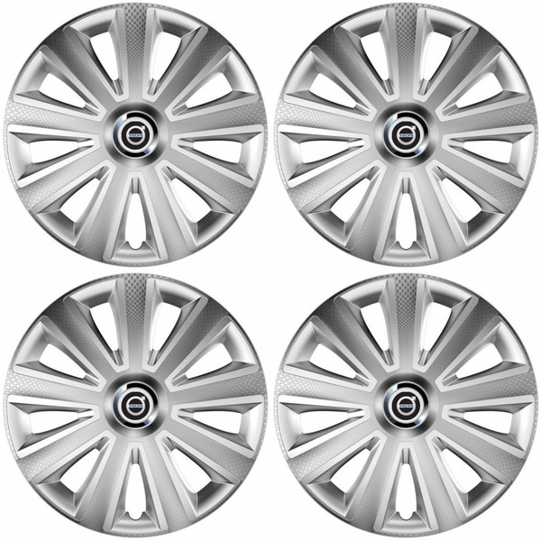 puklice pre  Volvo (čierne) 14 Aviator carbon RC silver