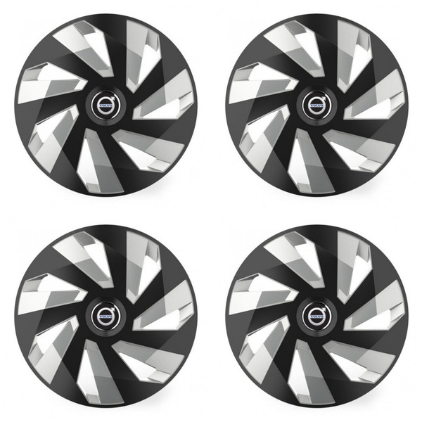 puklice pre  Volvo (čierne) 14 Vector RC black and silver