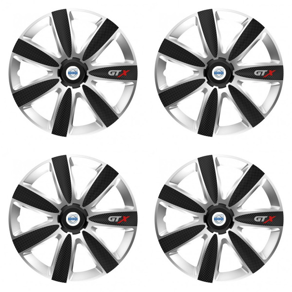 puklice pre  Volvo (biele) 14 GTX CARBON silver/black