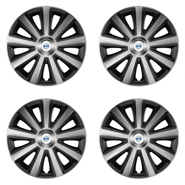 puklice pre  Volvo (biele) 15 Aviator carbon silver&black