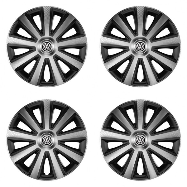 puklice pre  VW (čierne) 16 Aviator carbon silver&black