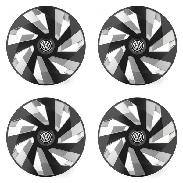 puklice pre  VW (čierne) 16 Vector RC black and silver