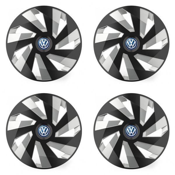 puklice pre  VW (modré) 15 Vector RC black and silver