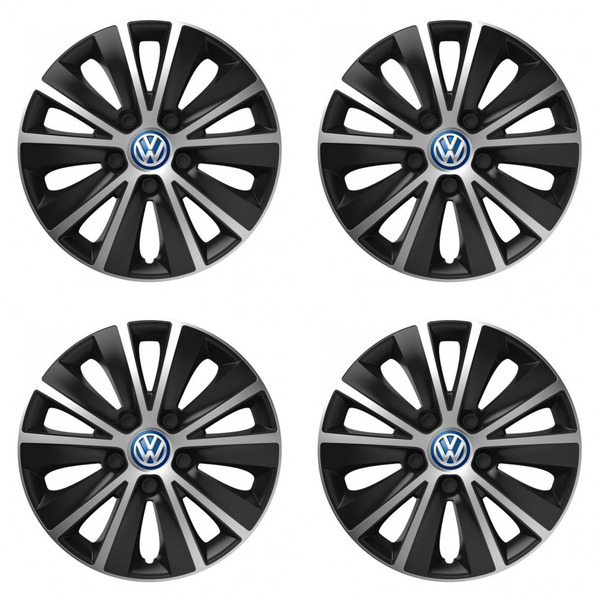 puklice pre  VW (modré) 16 RAPIDE silver and black