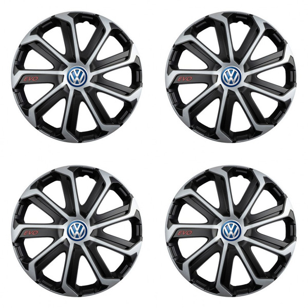 puklice pre  VW (modré) 16 Evo black&silver